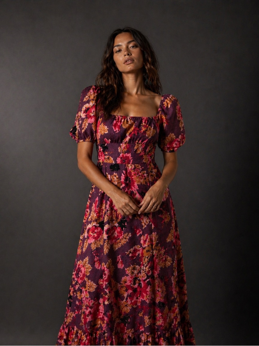 Function & Fringe Edit | Floral Midi Dress | Puff Sleeve Tiered Floral